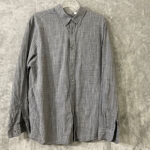 ROWM  Button Down collar shirt Men’s XL gray bloke core textured Geometric